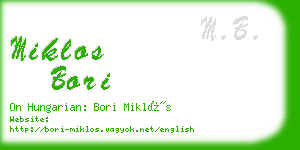 miklos bori business card